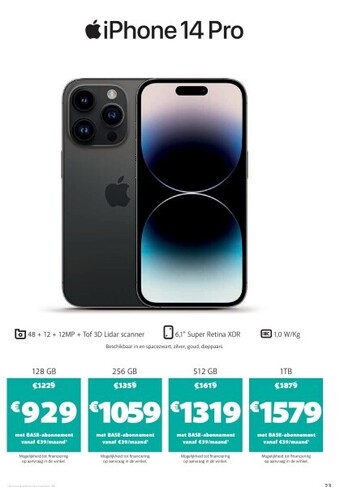 Base Iphone 14 pro 128 gb aanbieding