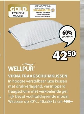 Jysk Vikna traagschuimkussen aanbieding