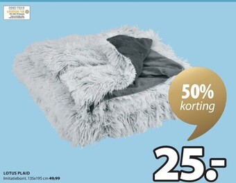 Jysk Lotus plaid aanbieding