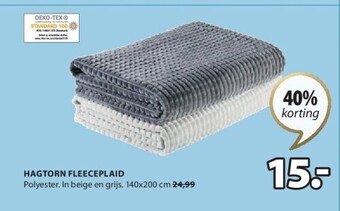 Jysk Hagtorn fleeceplaid aanbieding