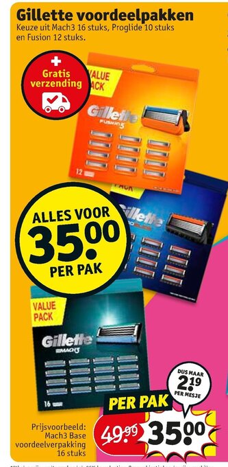 Kruidvat Gillette Voordeelpakken aanbieding