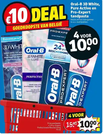 Kruidvat Oral-B 3D White, Pure Active En Pro-Expert Tandpasta aanbieding