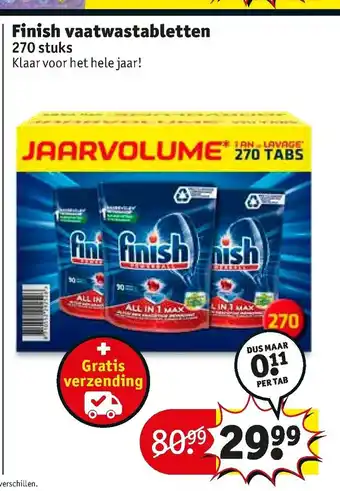 Kruidvat Finish Vaatwastabletten 270 stuks aanbieding