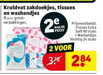 Kruidvat Zakdoekjes, Tissues En Washandjes aanbieding