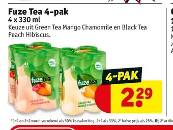 Kruidvat Fuze Tea 4-pak 4 x 330 ml aanbieding