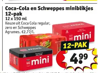 Kruidvat Coca-Cola En Schweppes Miniblikjes 1 L aanbieding