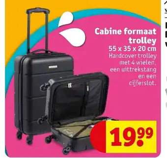 Kruidvat Cabine Formaat Trolley 55 x 35 x 20 cm aanbieding