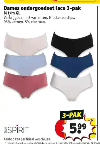 Kruidvat Dames Ondergoedset Lace 3-pak aanbieding