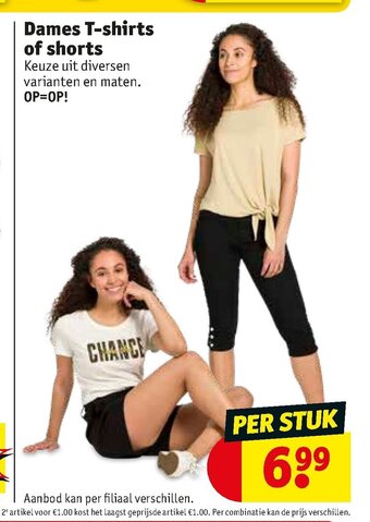 Kruidvat Dames T-Shirts of Shorts aanbieding