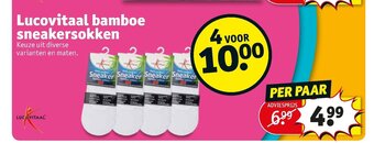 Kruidvat Lucovitaal Bamboe Sneakersokken aanbieding