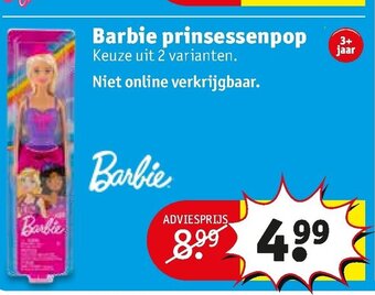 Kruidvat Barbie Prinsessenpop aanbieding