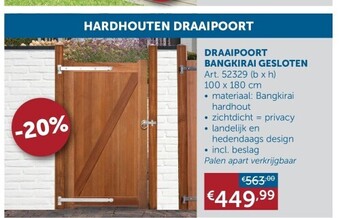 Zelfbouwmarkt Draaipoort bangkirai gesloten aanbieding
