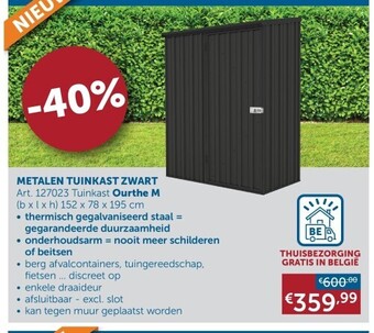 Zelfbouwmarkt Metalen tuinkast zwart aanbieding