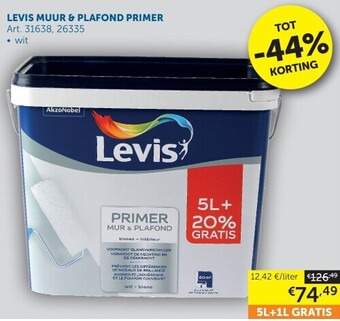 Zelfbouwmarkt Levis muur & plafond primer aanbieding