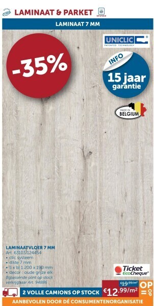 Zelfbouwmarkt Laminaatvloer 7 mm aanbieding