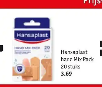 Kruidvat Hansaplast Hand Mix Pack 20 Stuks aanbieding