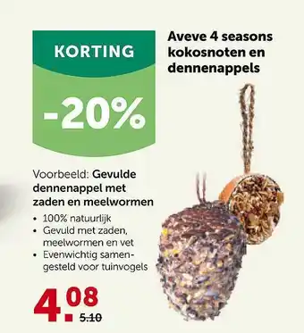 AVEVE Aveve 4 seasons kokosnoten en denneappels aanbieding