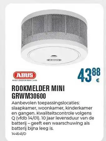 Meno Pro Abus rookmelder mini grwm30600 aanbieding