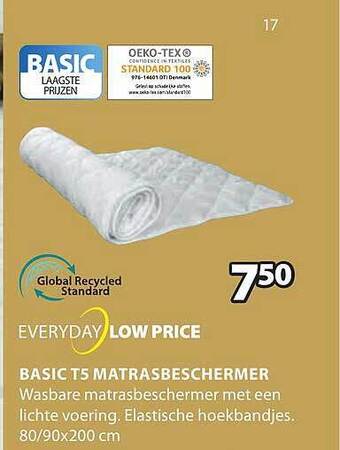 Jysk Basic t5 matrasbeschermer aanbieding