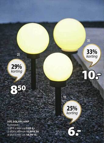 Jysk Sol solarlamp aanbieding