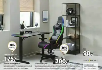 Jysk Haldum gaming bureau, ranum gamestoel aanbieding