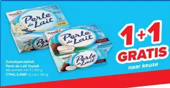 Carrefour Yoplait zuivelspecialiteit perle de lait 4 x 125g aanbieding