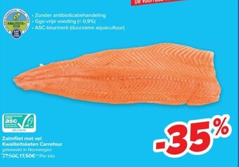 Carrefour Zalmfilet met vel kwaliteitsketen carrefour per kilo aanbieding