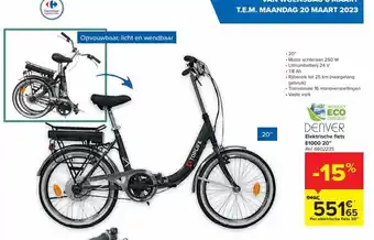 Carrefour Elektrische fiets E1000 20" aanbieding