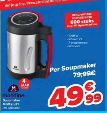 Carrefour Mandine soupmaker MSM2L-21 per soupmaker aanbieding