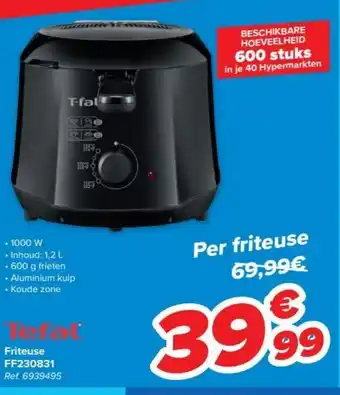 Carrefour Tefal friteuse FF230831 Per friteuse aanbieding