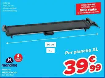 Carrefour Mandine plancha MPXL2000/21 90cm XL aanbieding