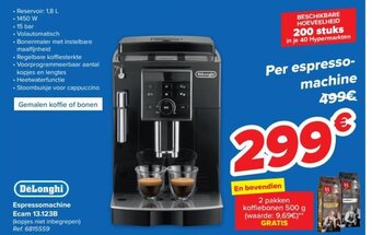 Carrefour Delonghi espressomachine ecam 13.123B aanbieding