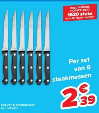 Set van 6 steakmessen