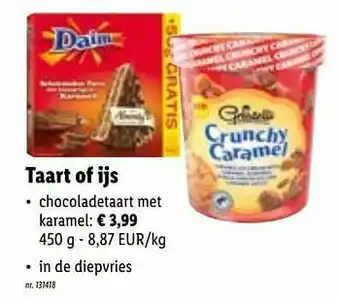 Lidl chocoladetaart met karamel aanbieding