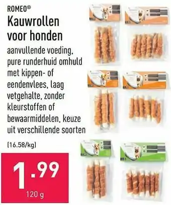 ALDI Kauwrollen voor honden aanbieding