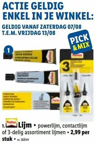 Lidl Lijm aanbieding