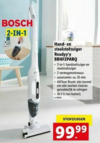 Lidl Bosch hand- en steelstofzuiger readyy‘y bbhf2parq aanbieding