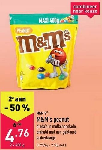 ALDI M+m`s peanut aanbieding