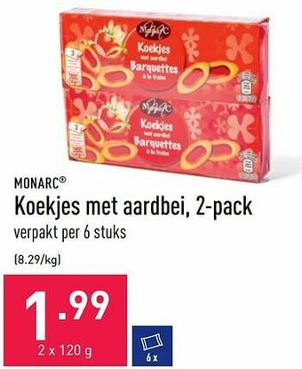 ALDI Koekjes met aardbei aanbieding