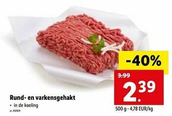 Lidl Rund- en varkensgehakt aanbieding