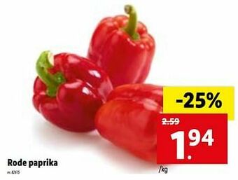 Lidl Rode paprika aanbieding