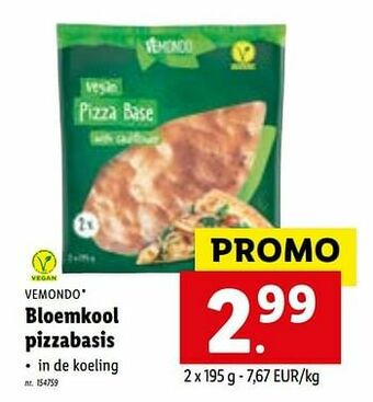 Bloemkool pizzabasis