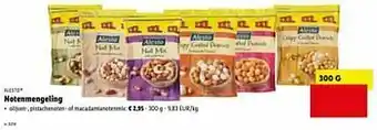 Lidl Notenmengeling olijven-, pistachenoten- of macadamianotenmix aanbieding