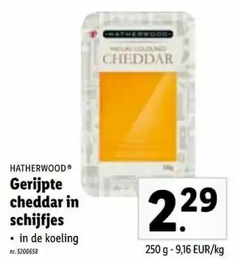 Lidl Gerijpte cheddar in schijfjes aanbieding