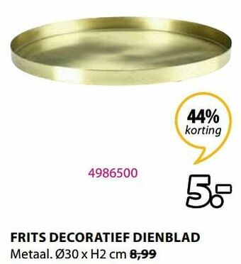 Jysk Frits decoratief dienblad aanbieding