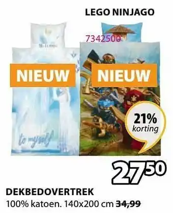 Jysk Dekbedovertrek lego ninjago aanbieding