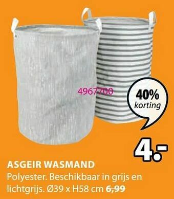 Jysk Asgeir wasmand aanbieding