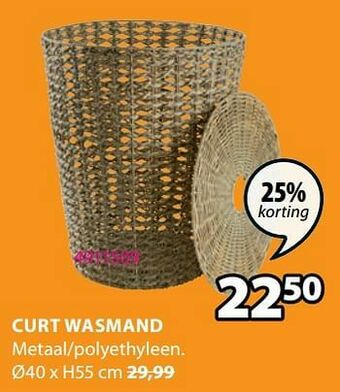 Jysk Curt wasmand aanbieding