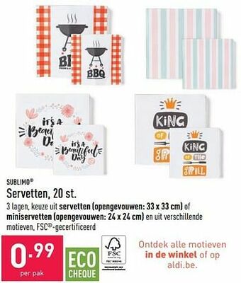 ALDI Servetten aanbieding