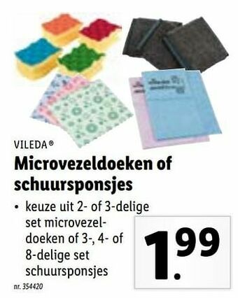 Lidl Microvezeldoeken of schuursponsjes aanbieding